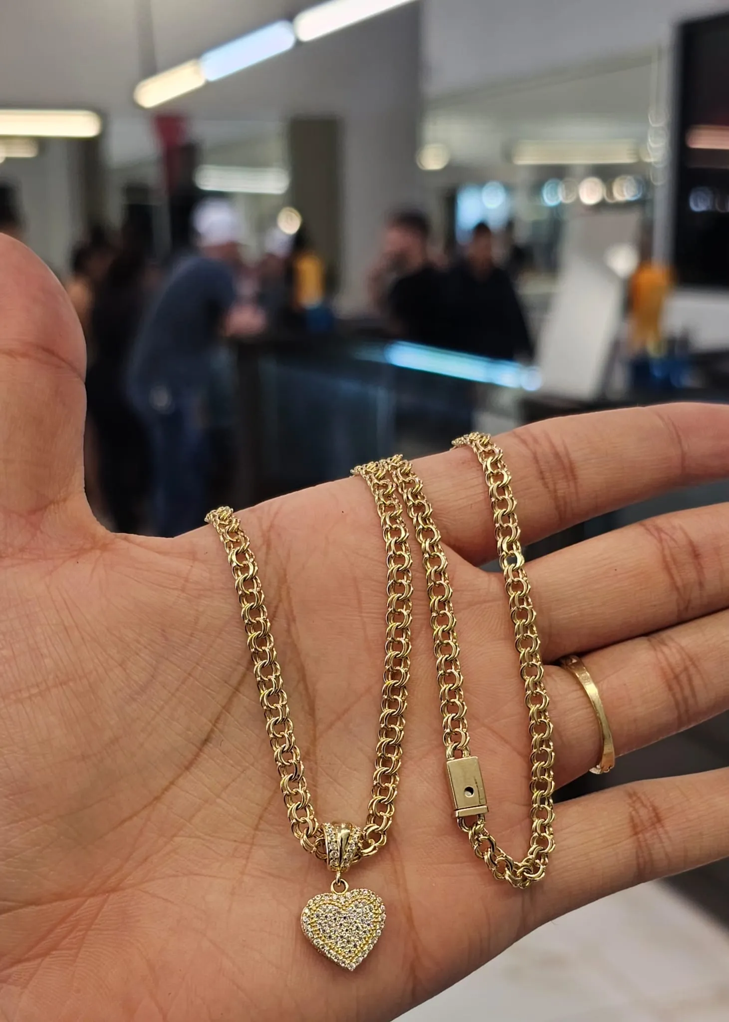 10K Chino Chain with Heart Pendant