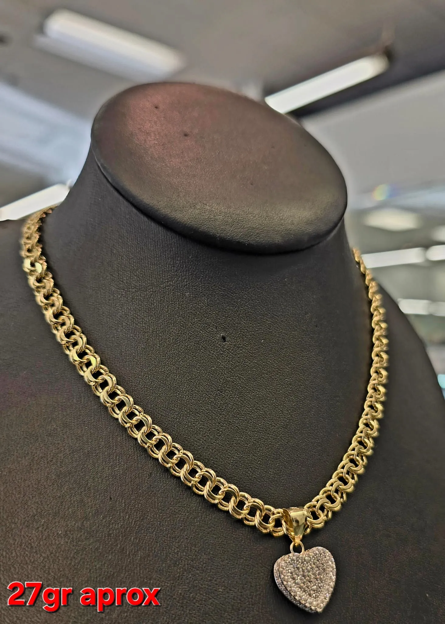 10K Chino Chain with Heart Pendant