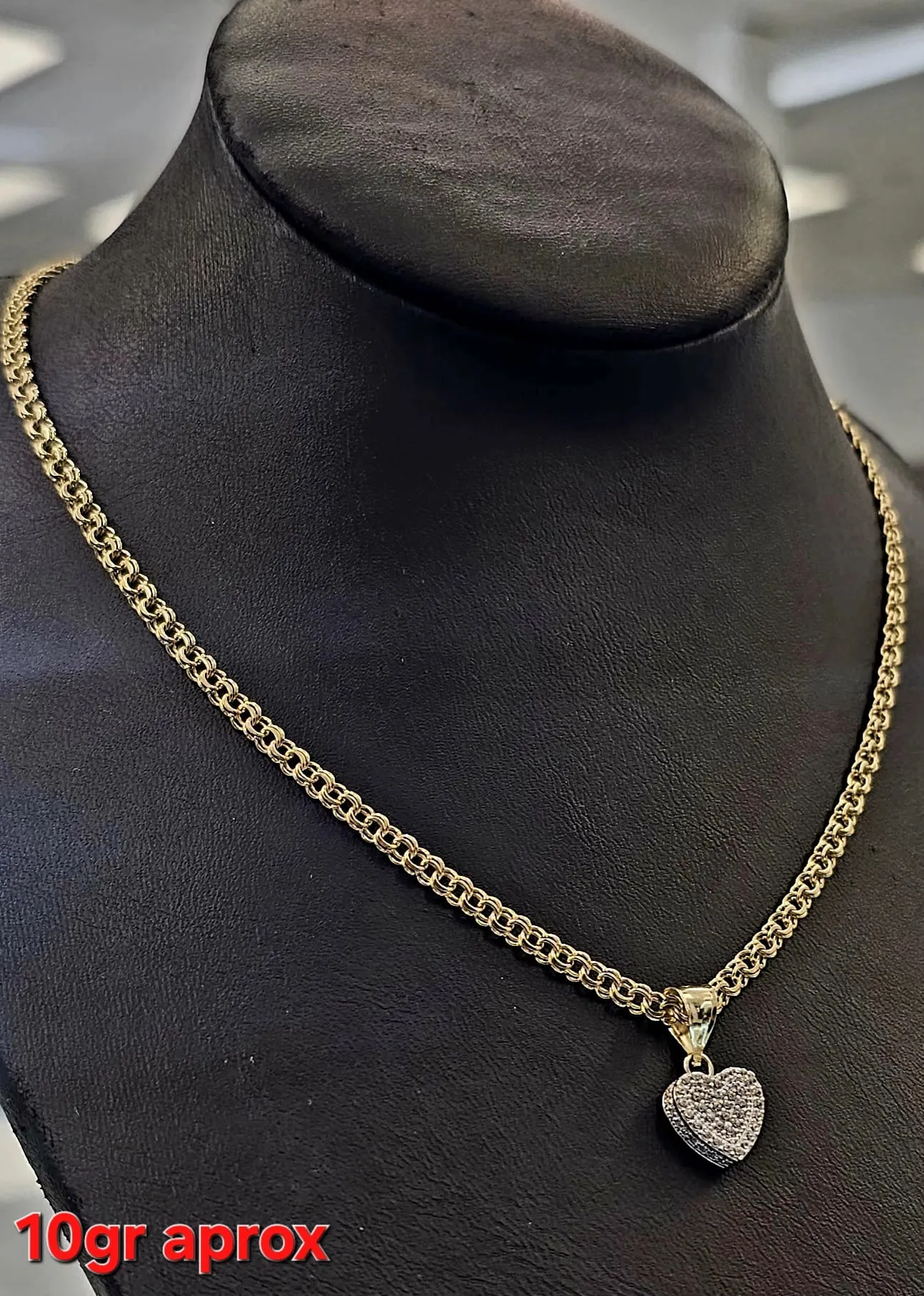 10K Chino Chain with Heart Pendant
