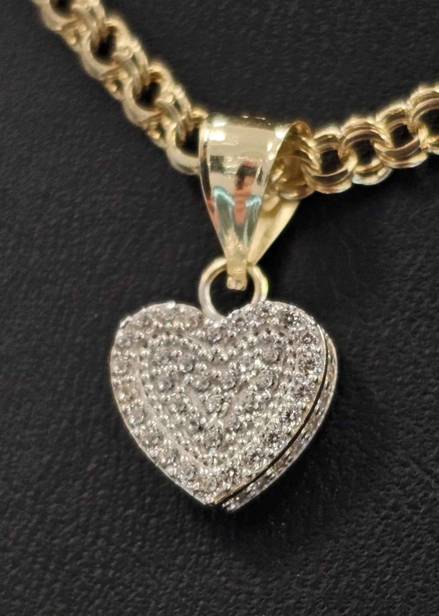 10K Chino Chain with Heart Pendant