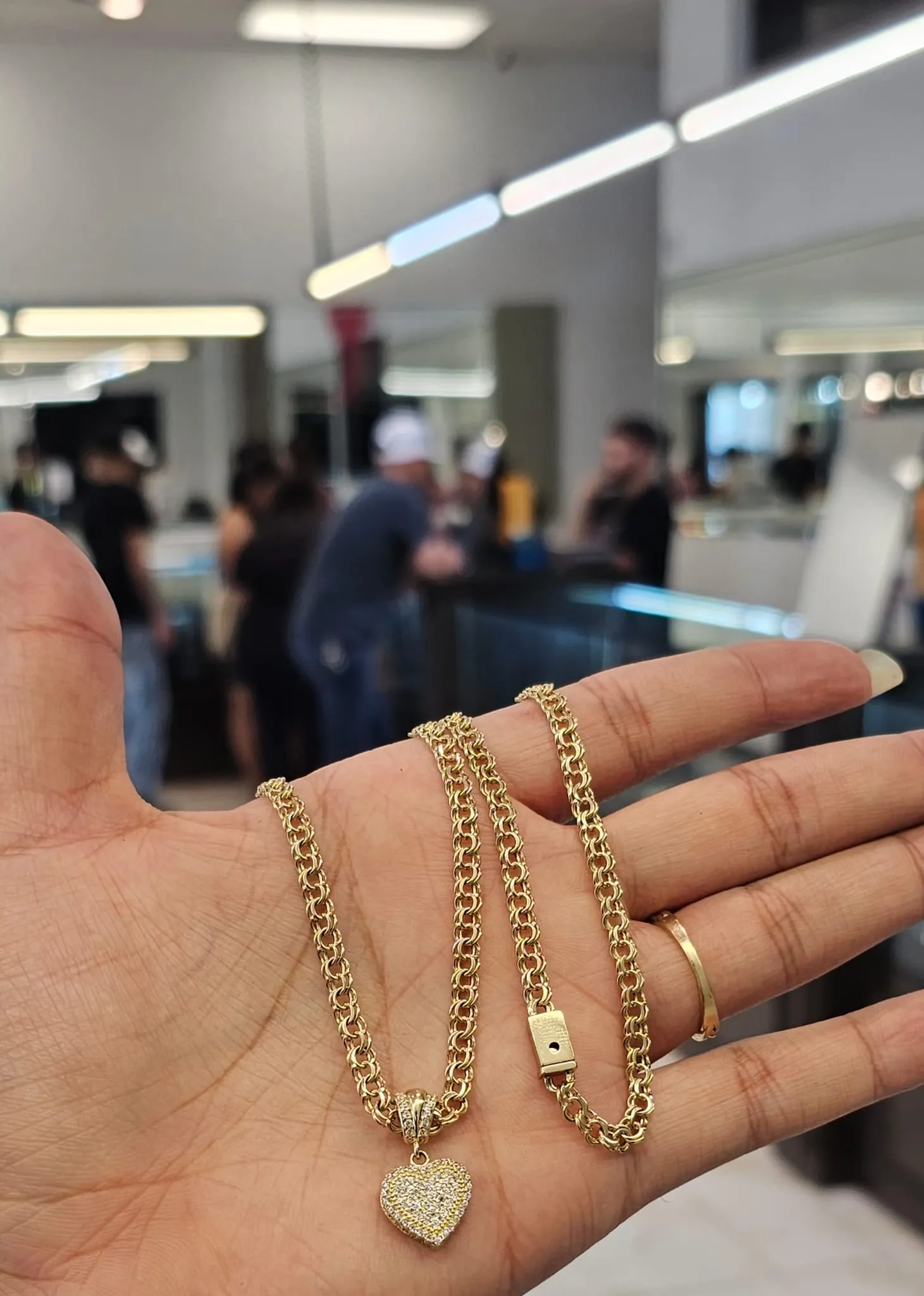 10K Chino Chain with Heart Pendant
