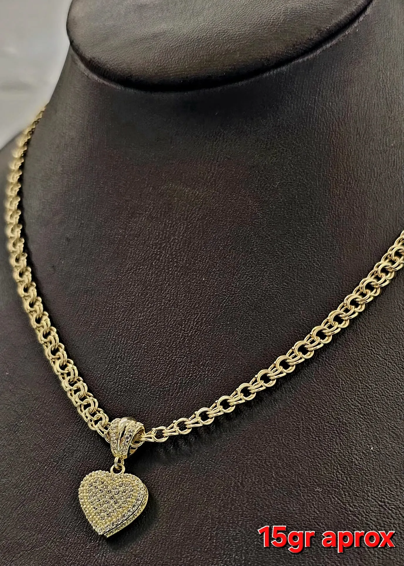 10K Chino Chain with Heart Pendant