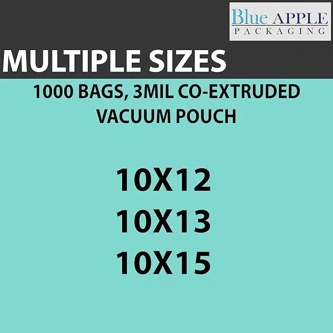 10X15 inches Vacuum Seal Bags for Food Packaging 3 Mil Co-Extruded