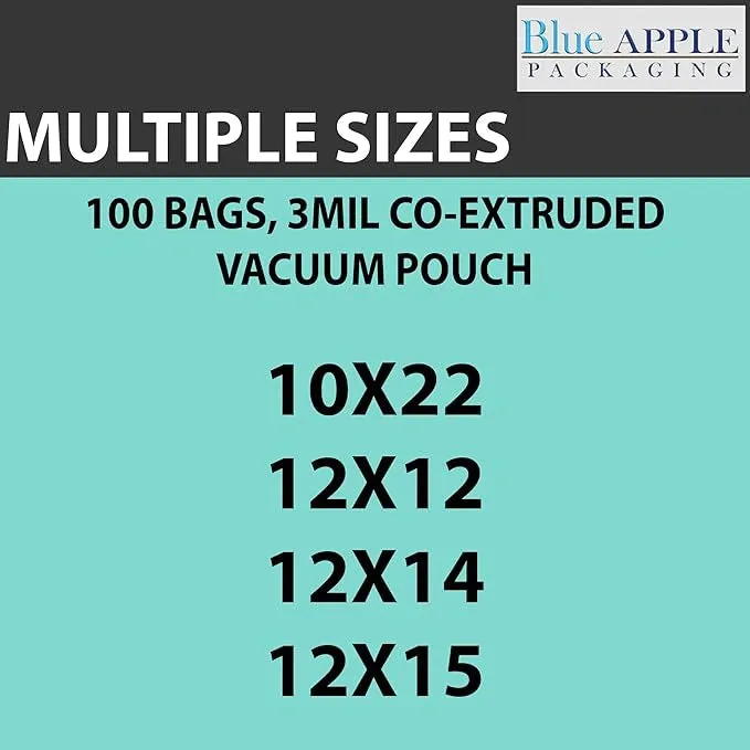 10X22 inches Vacuum Seal Bags for Food Packaging 3 Mil Co-Extruded