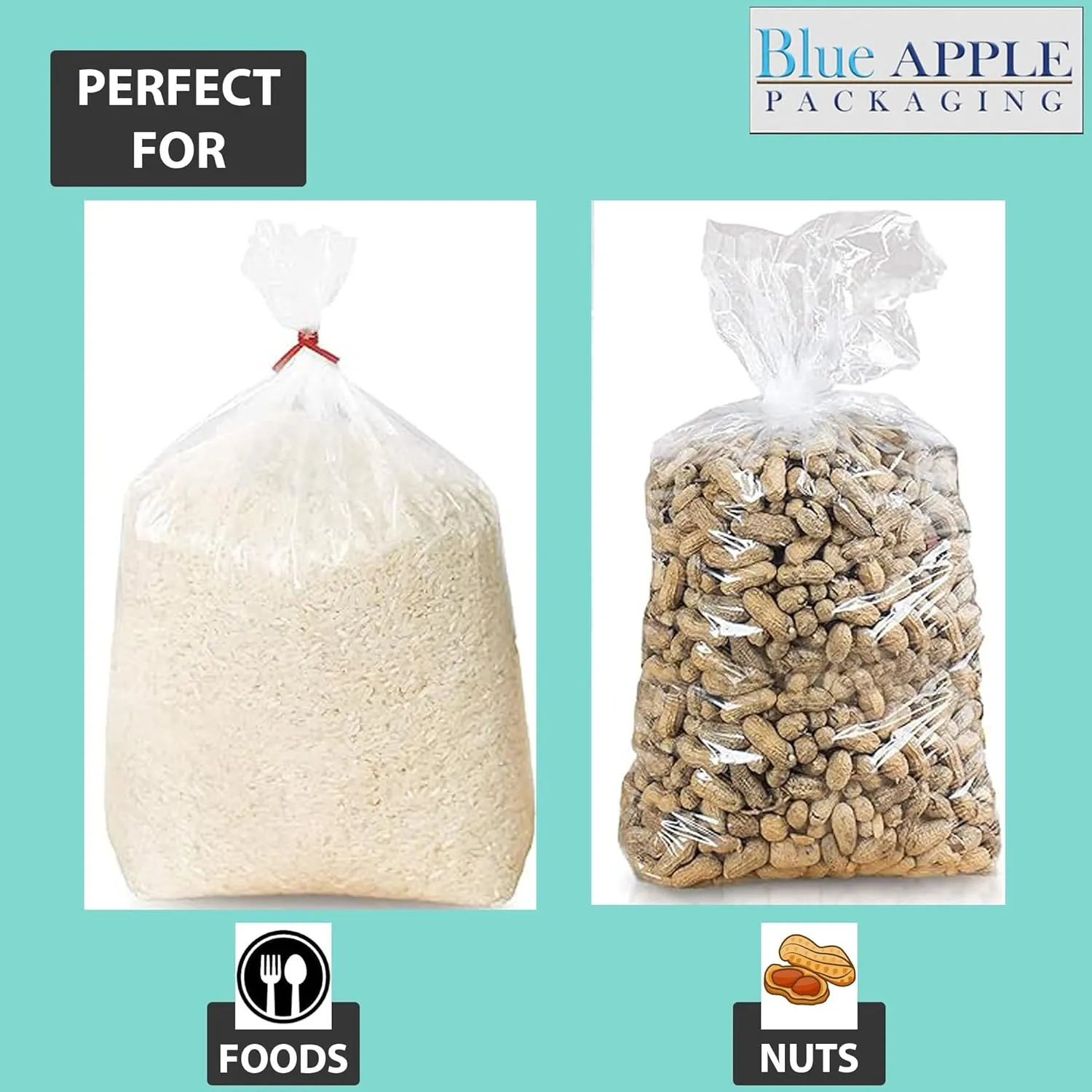 12X6X24 inches Gusseted Poly Bags Clear 0.75 Mil Low Density LDPE