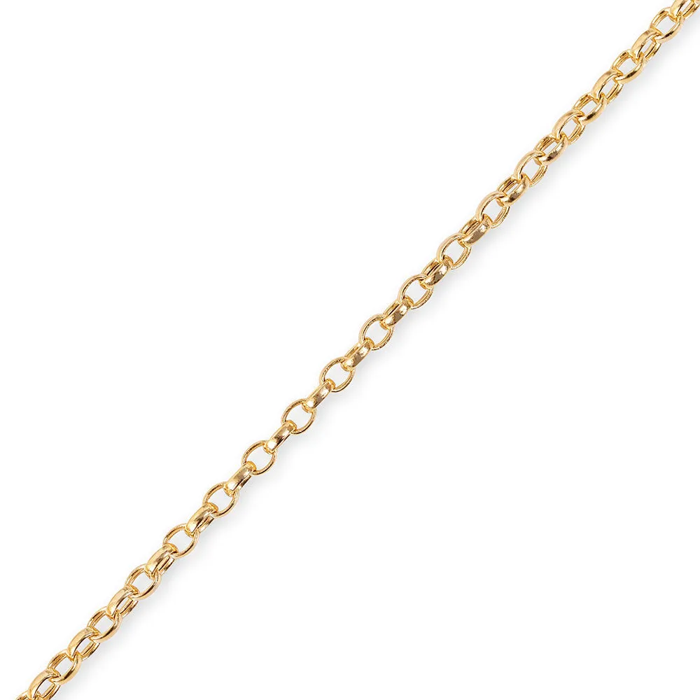 14K GOLD HOLLOW LINK ROLO CHAIN (3.8MM)