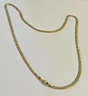 14k Gold w White Curb Link Chain 20" Inch 7.3 grams 3.6mm