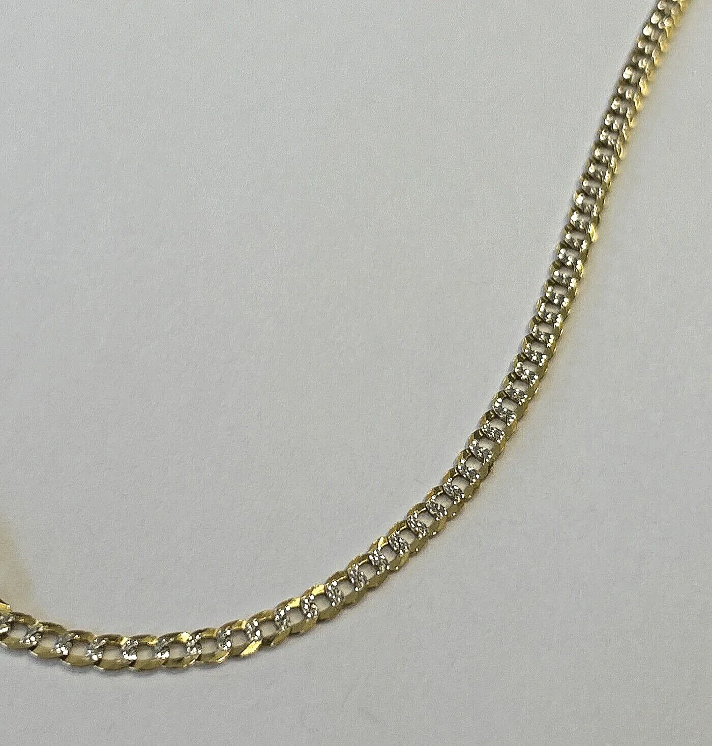 14k Gold w White Curb Link Chain 20" Inch 7.3 grams 3.6mm
