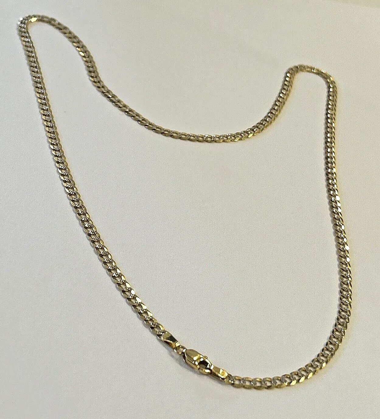 14k Gold w White Curb Link Chain 20" Inch 7.3 grams 3.6mm