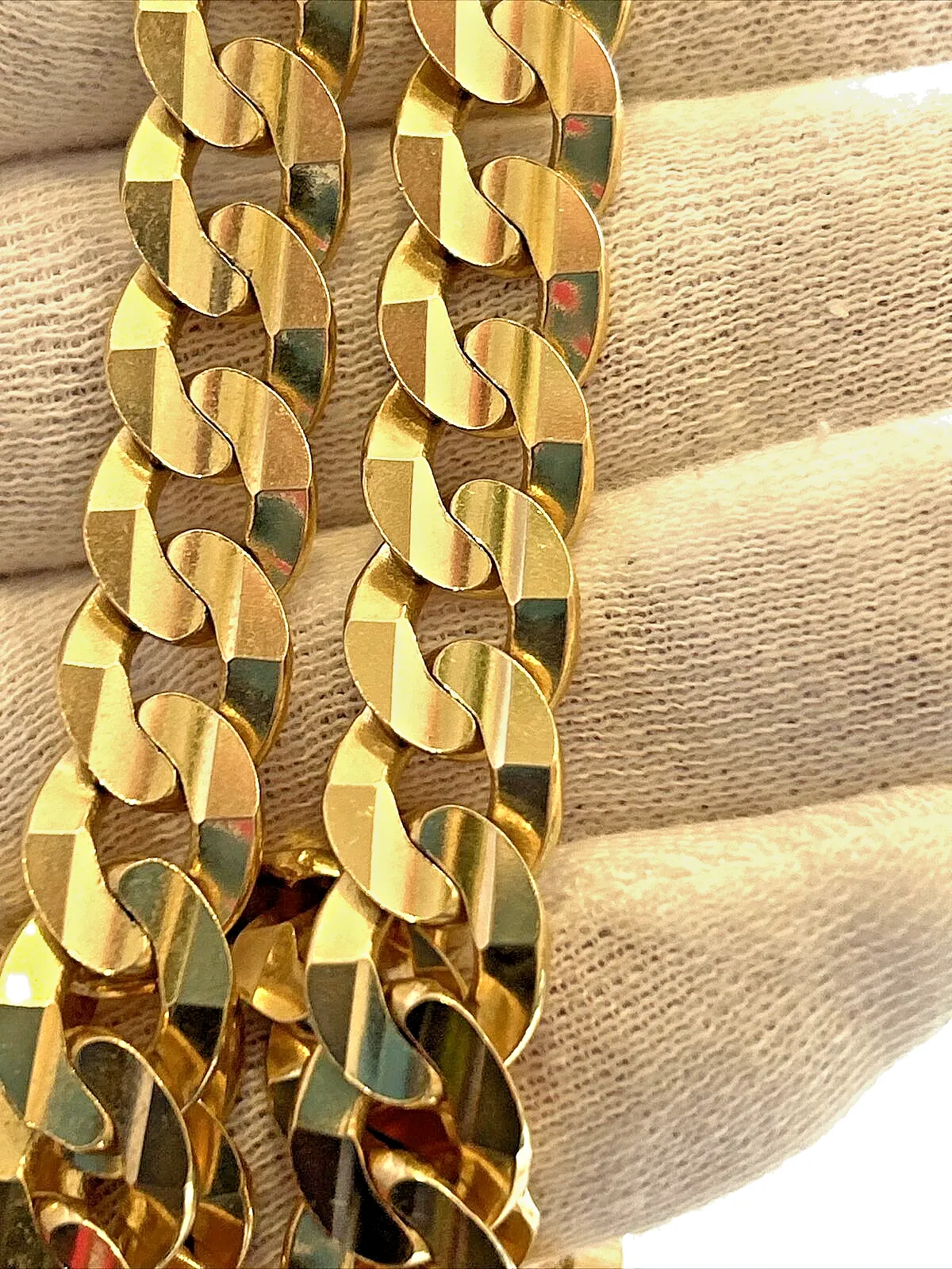 14k Solid Curb Link Chain 24" Inch, 100.1 grams, 11mm