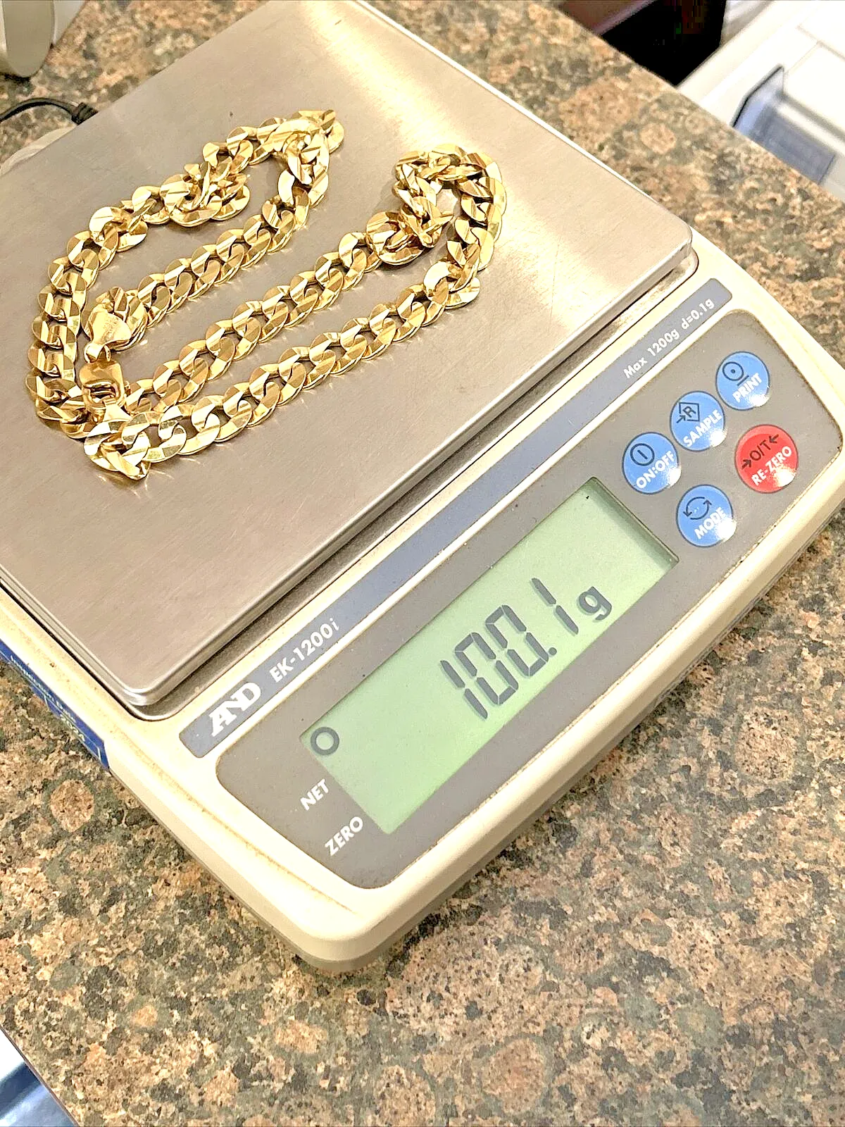 14k Solid Curb Link Chain 24" Inch, 100.1 grams, 11mm