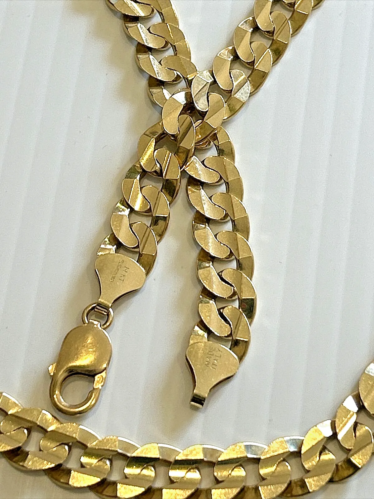 14k Solid Curb Link Chain 24" Inch, 100.1 grams, 11mm