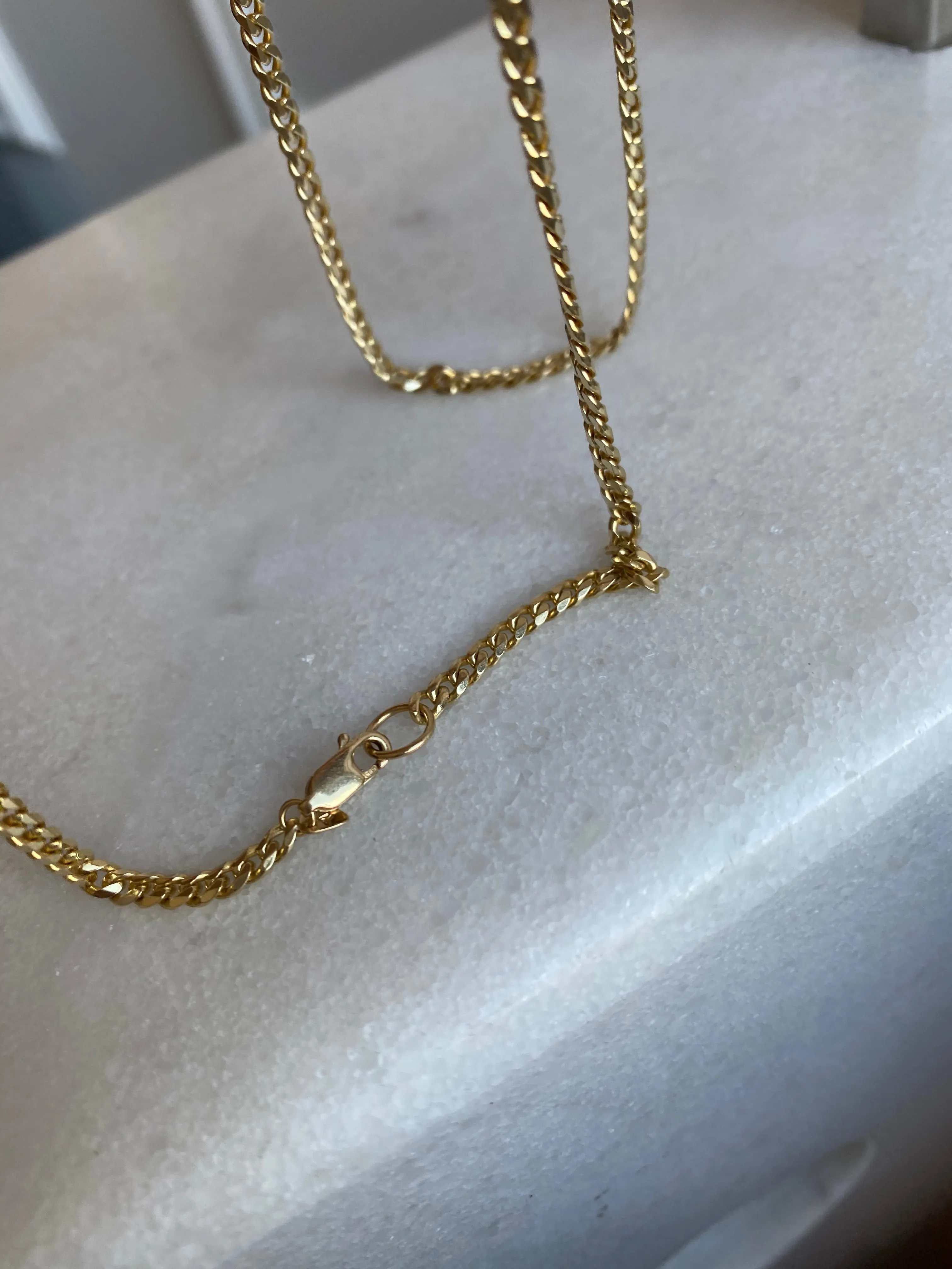 14k Yellow gold Cuban Link 3.6mm Chain Necklace