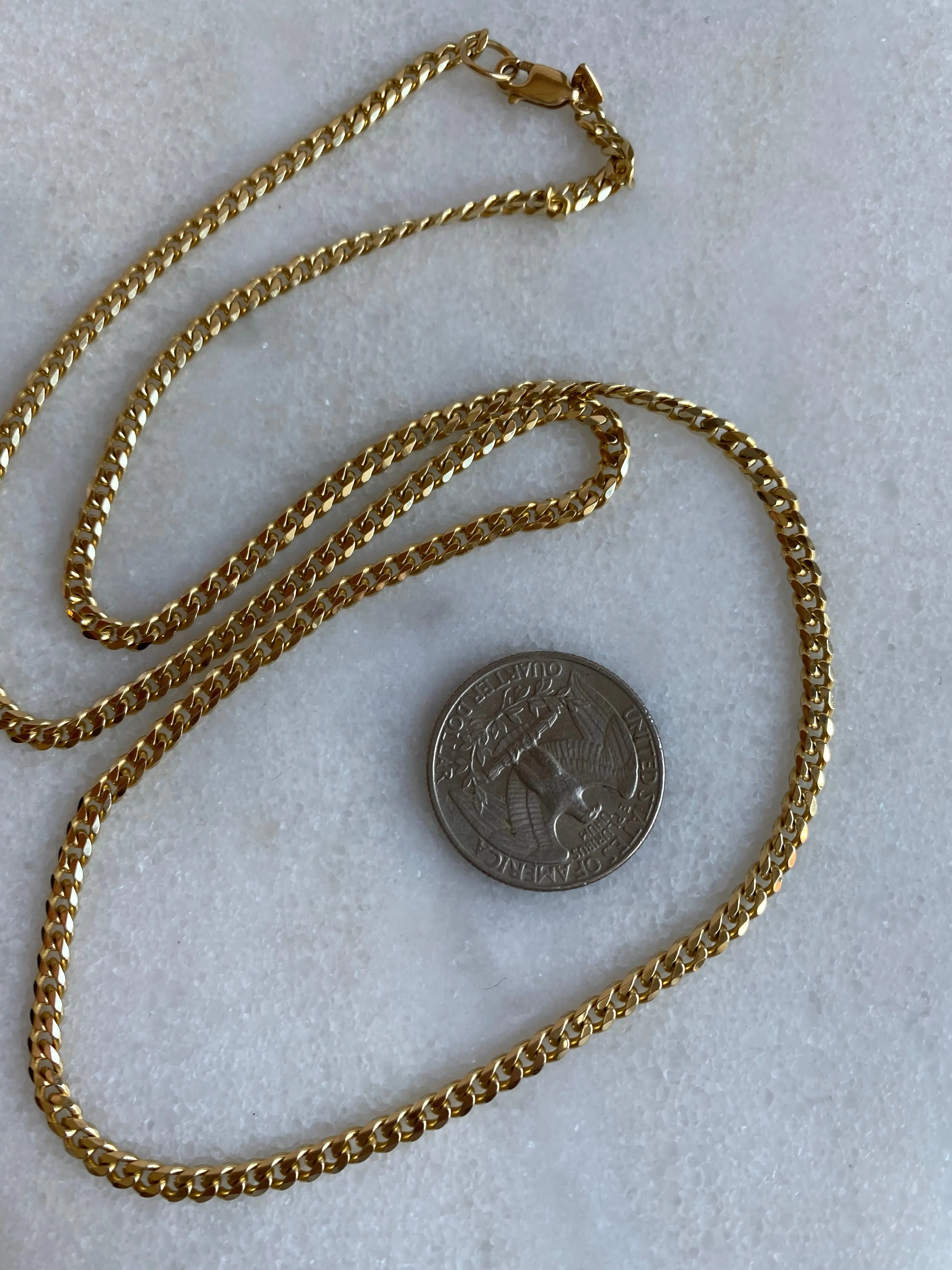 14k Yellow gold Cuban Link 3.6mm Chain Necklace