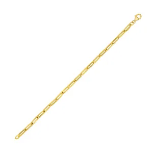 14KY Flat Link Paper Clip Bracelet