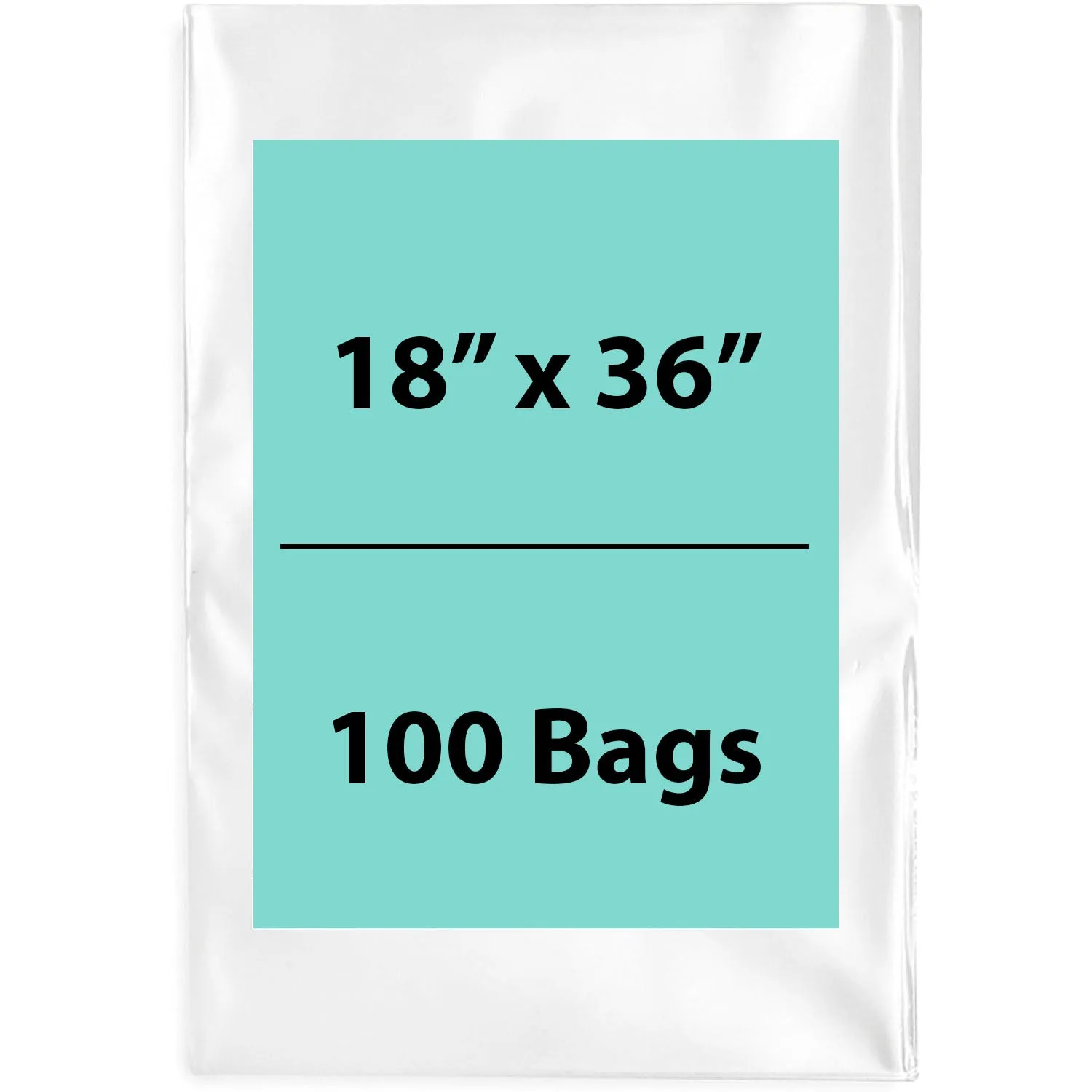 18X36 inches Clear Flat Poly Bags 1.5Mil Open Top (LDPE)