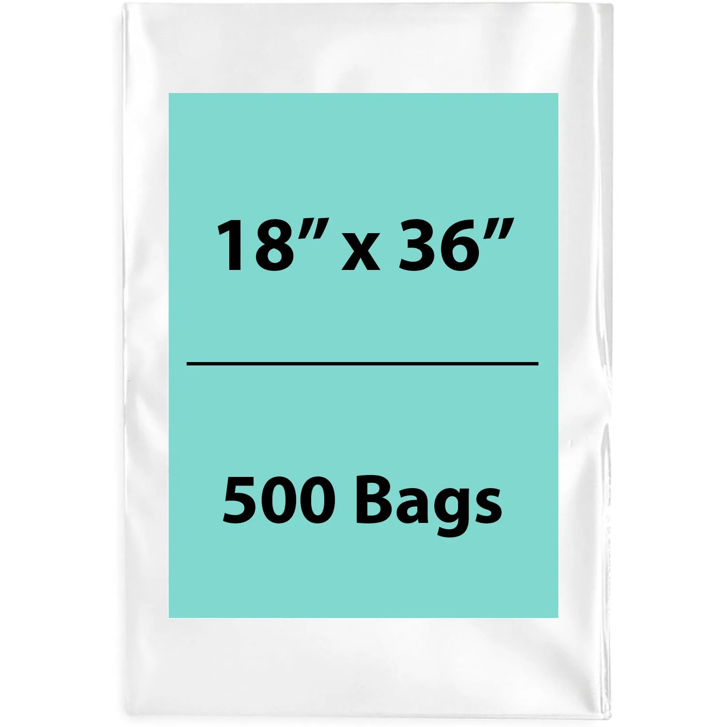 18X36 inches Clear Flat Poly Bags 1.5Mil Open Top (LDPE)