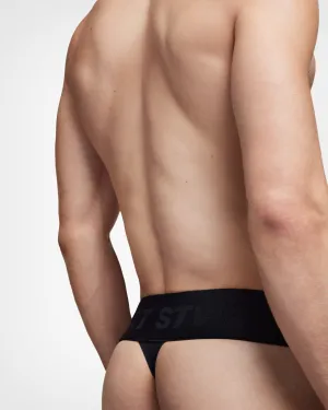 2 Pack Black Macro Thong