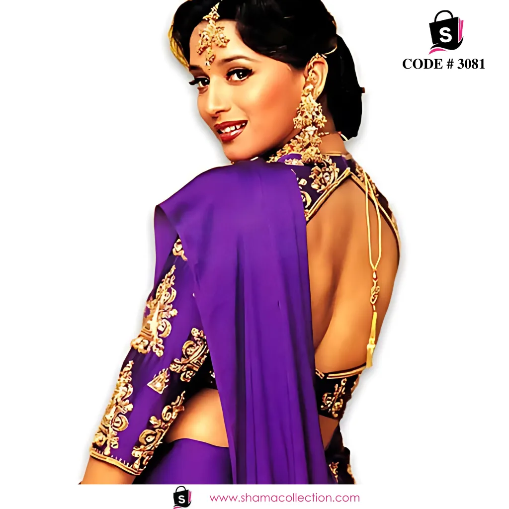 3081 Madhuri Dixit's Hum Aapke Hai Kaun purple saree outfit set