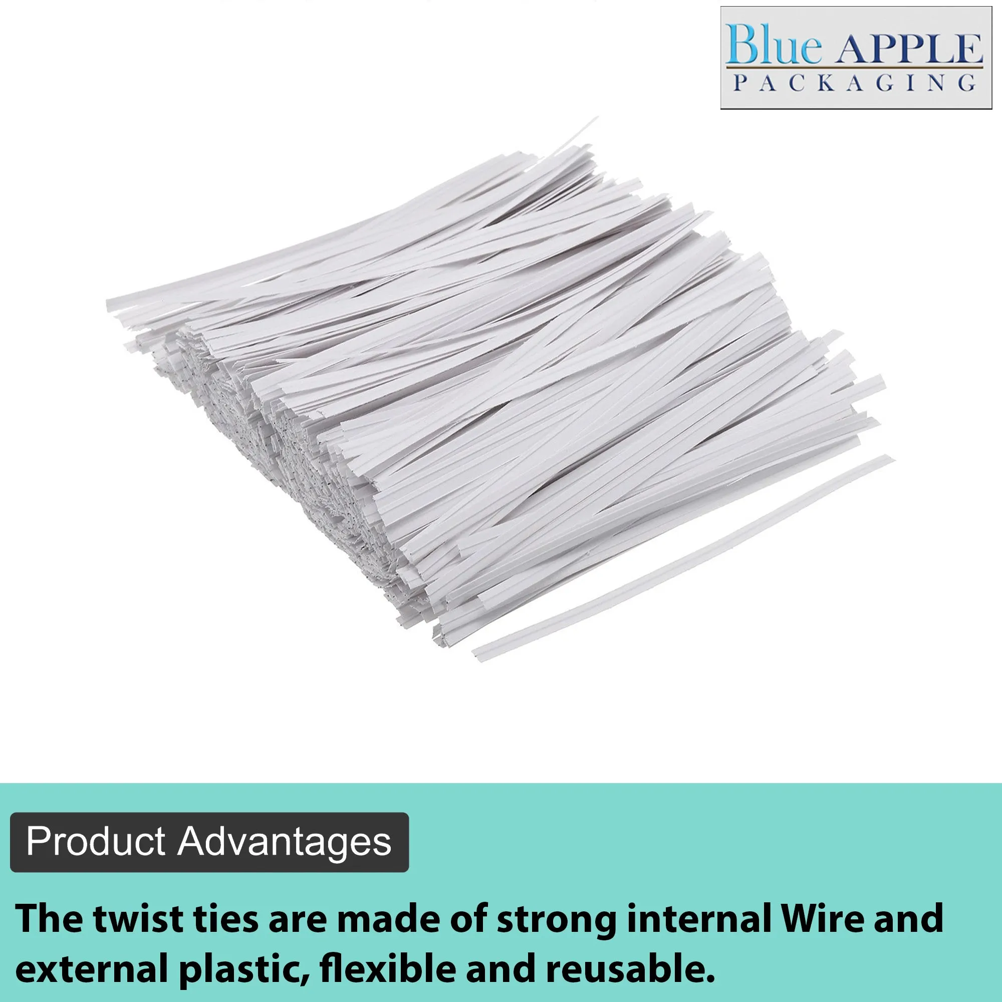 5 Inch Pre-cut Red Plastic Twist Ties for Bags