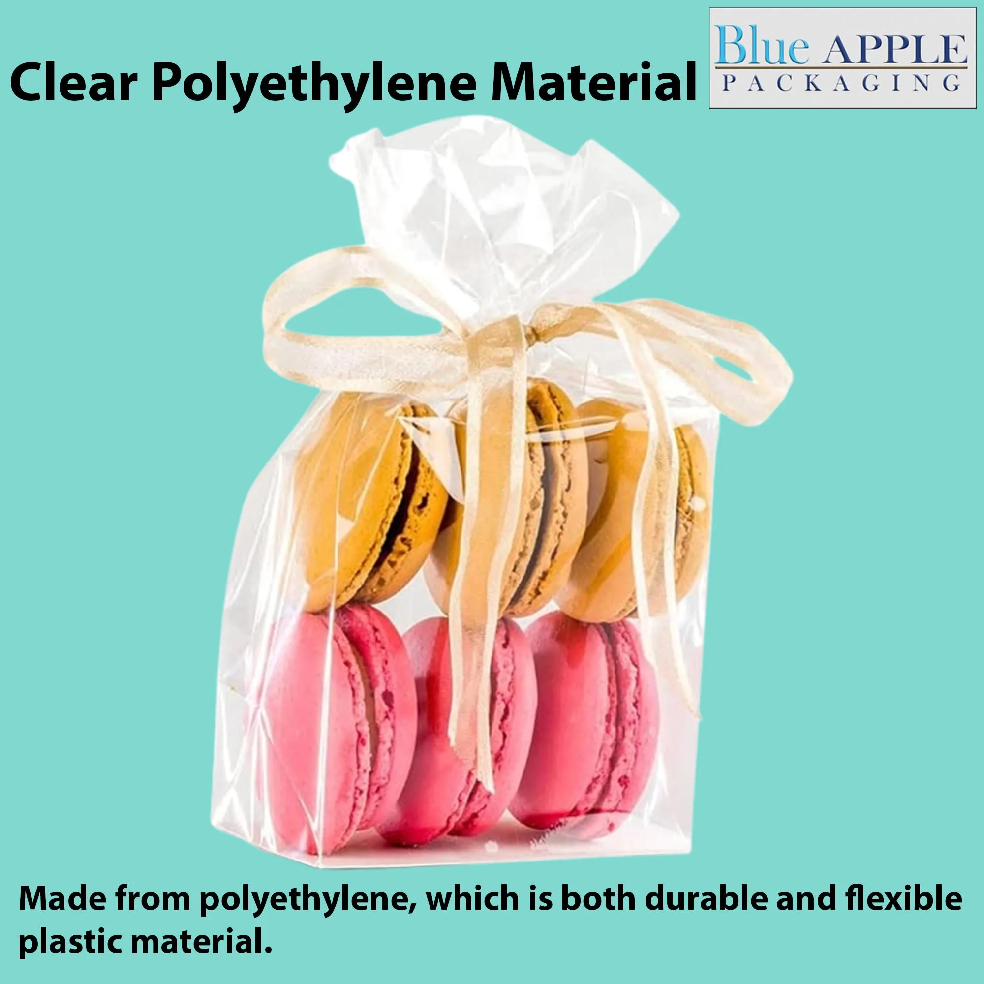 5X4X21 inches Gusseted Poly Bags Clear 1 Mil Low Density LDPE
