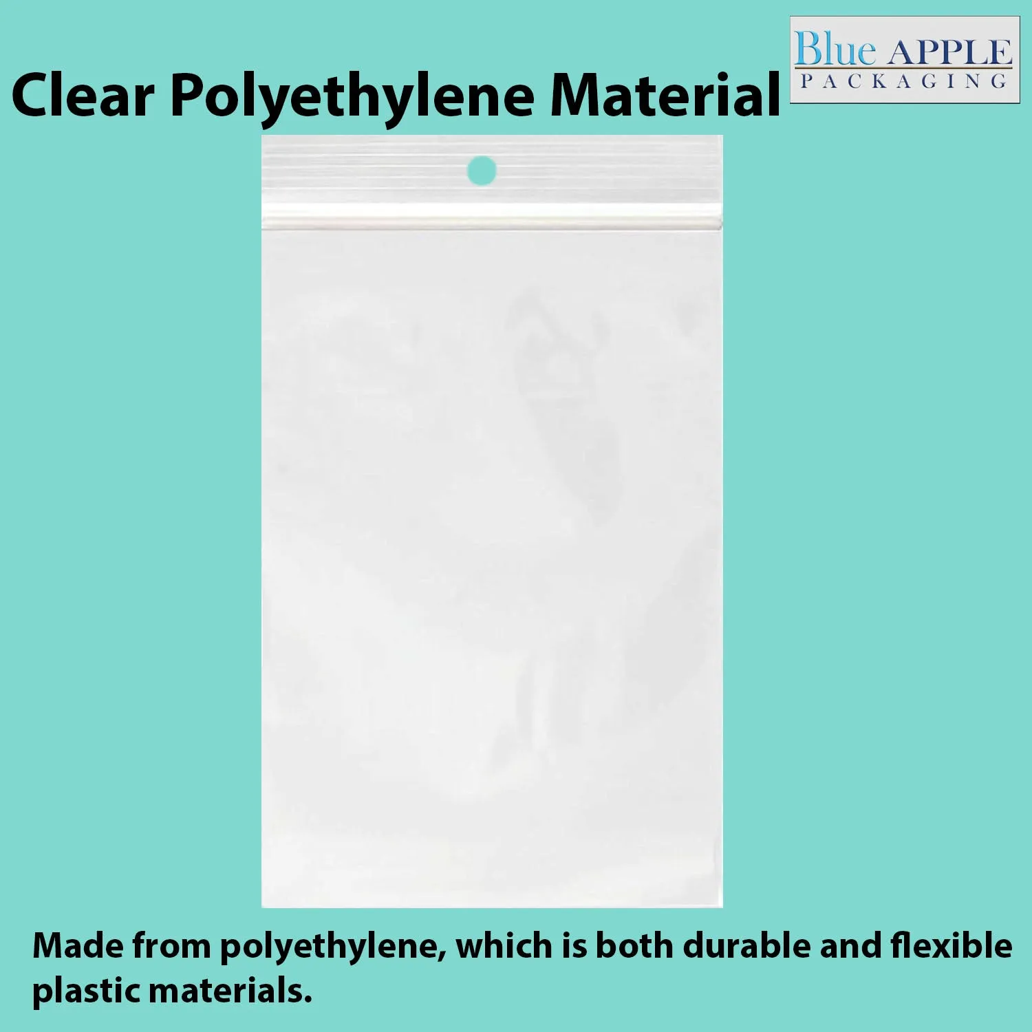 5X8 inches Reclosable Poly Bags with Hang Hole 2 Mil (LDPE) Single Track Zipper