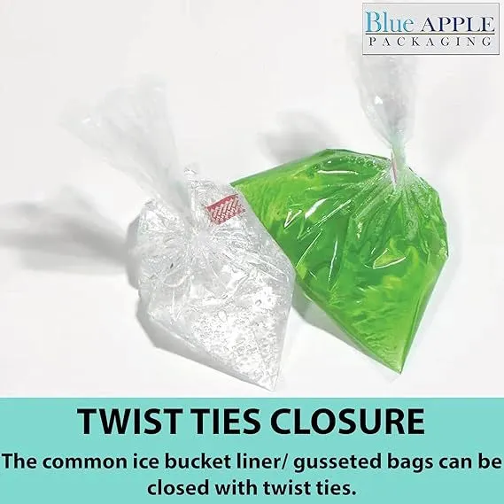 8X4X12 inches Gusset Bag/Ice Bucket Liner 1.25 mil