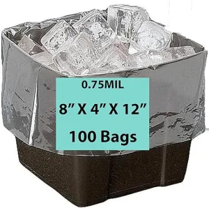 8X4X12 inches Gusset Bags/Ice Bucket Liner 0.75 mil TUF-R® Std Linear