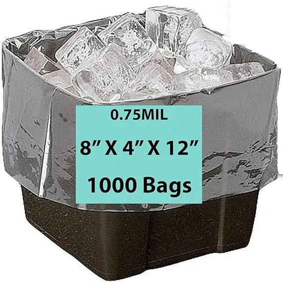 8X4X12 inches Gusset Bags/Ice Bucket Liner 0.75 mil TUF-R® Std Linear