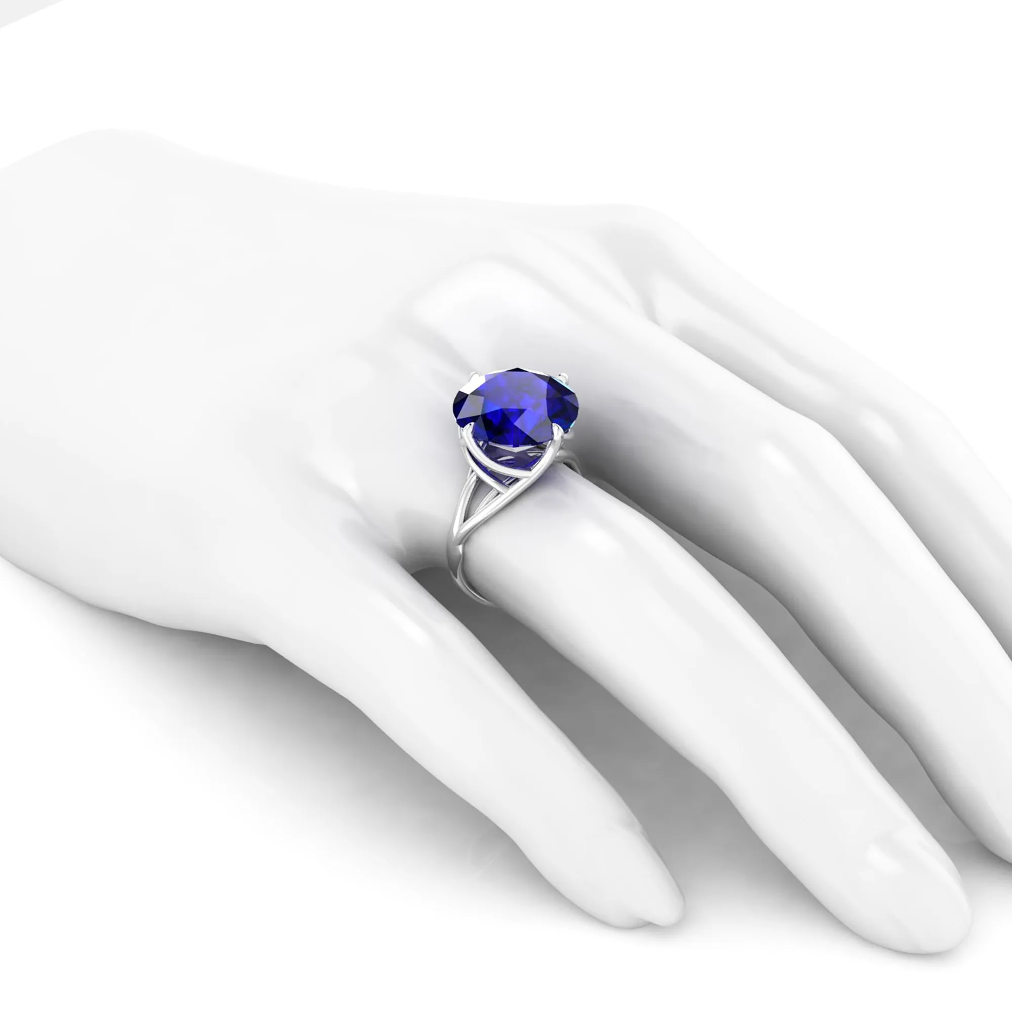 9.20 Carat Tanzanite Round Cut in 18 Karat White Gold Cocktail Ring