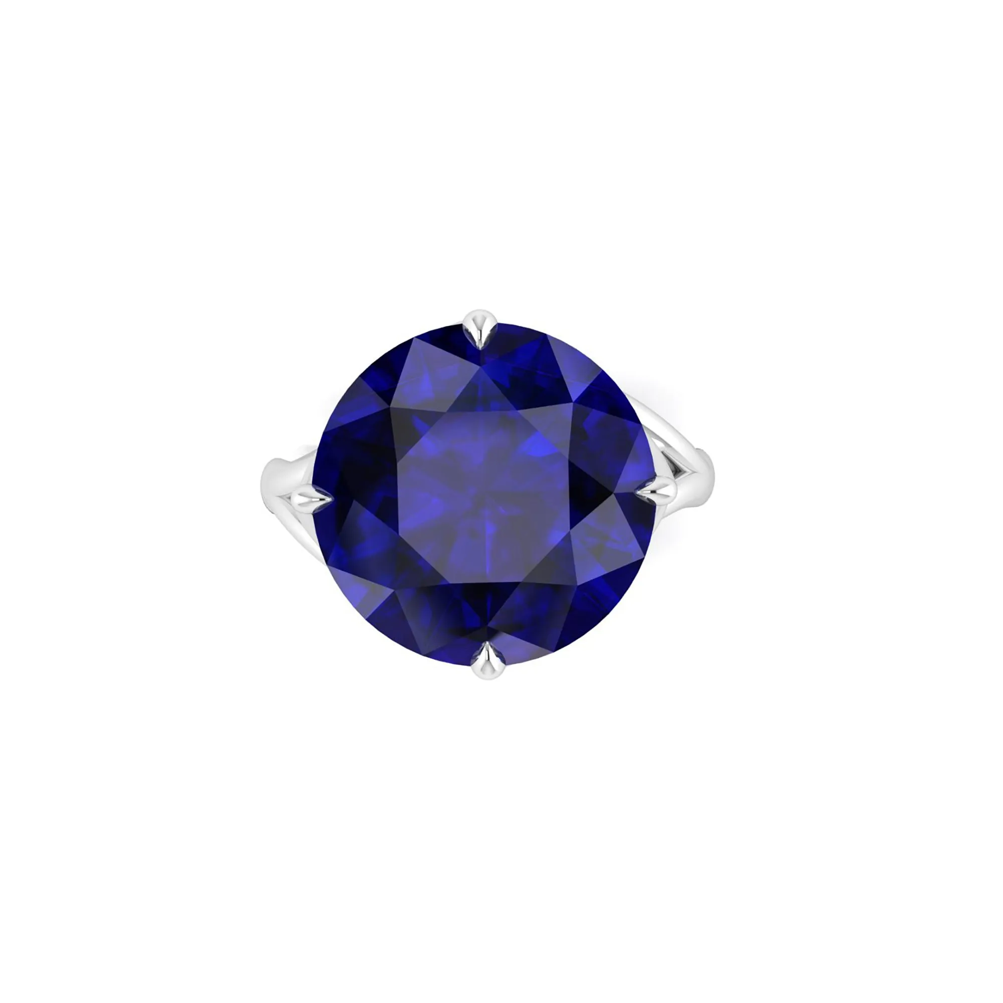 9.20 Carat Tanzanite Round Cut in 18 Karat White Gold Cocktail Ring