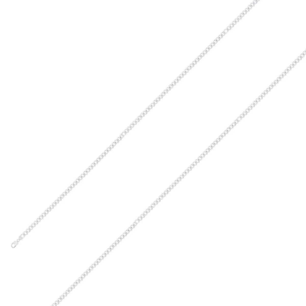 925 Sterling 2.5mm Silver Finish Classic Cuban Chain Size- 8"