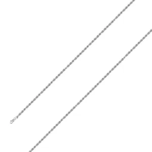 925 Sterling 2.5mm Silver Rhodium Plated Rope Chain Size- 7"