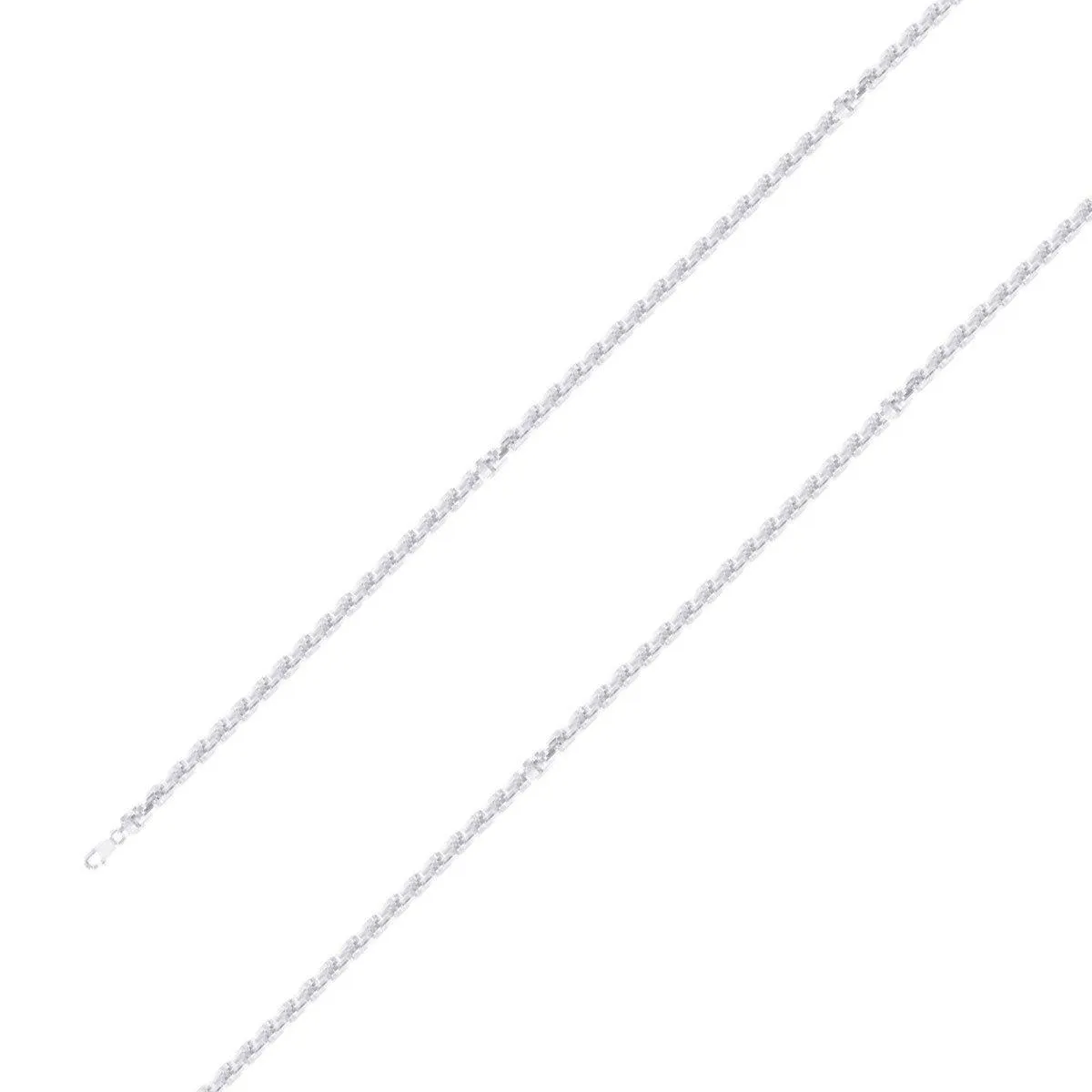 925 Sterling 2.5mm Silver Rope Chain Size- 7"