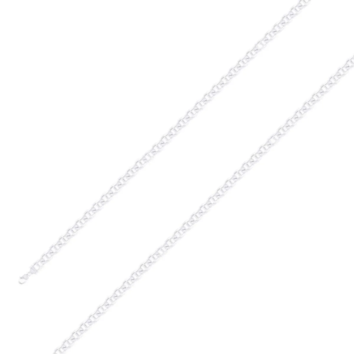 925 Sterling 4mm Silver Classic Mariner Chain Size- 7"
