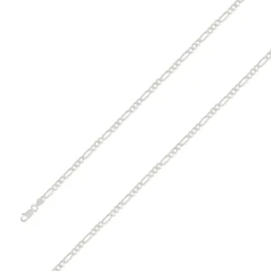 925 Sterling 4mm Silver E-Coated Figaro Chain Size- 8"