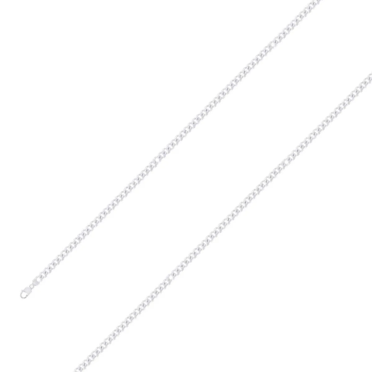 925 Sterling 4mm Silver Finish Classic Cuban Chain Size- 9"