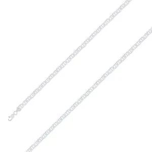 925 Sterling 5mm Silver Diamond Cut Mariner Chain Size- 8"