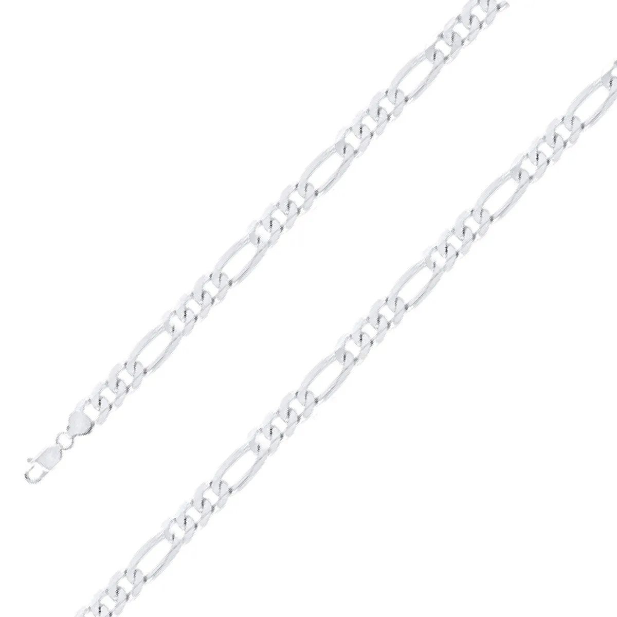 925 Sterling 9.5mm Silver Classic Figaro Chain Size- 7"