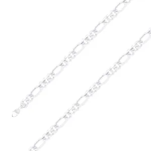 925 Sterling 9.5mm Silver Diamond Cut Classic Figaro Chain Size- 9"