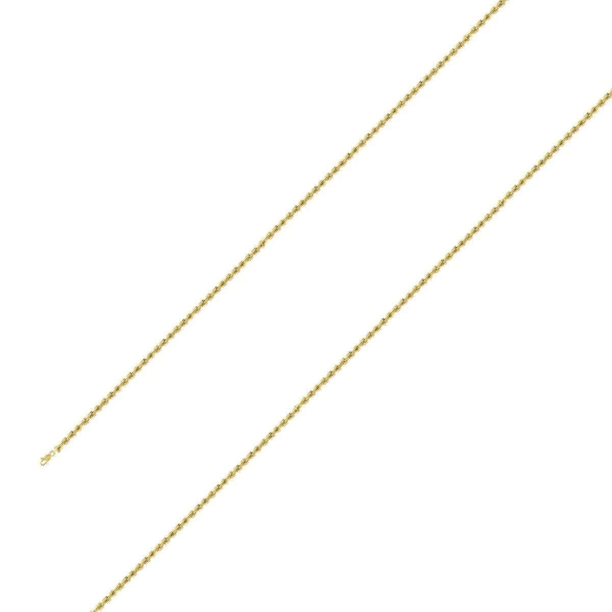 925 Sterling Silver 1.5mm Yellow Gold Plated Rope Chain Size- 7"