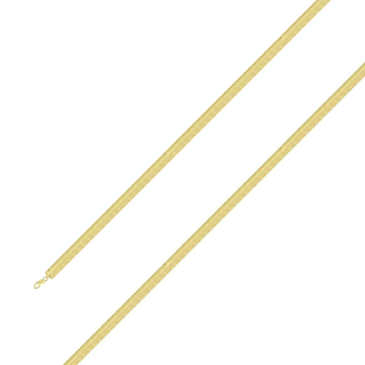 925 Sterling Silver 4mm Gold Plated Herring Bone Chain Size- 7"