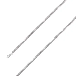 925 Sterling Silver 5mm Rhodium Plated Miami Cuban Chain Size- 7"