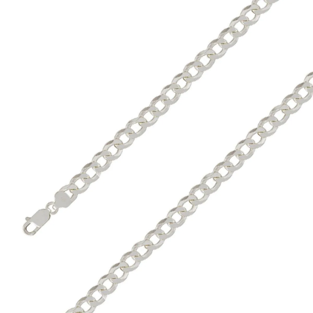 925 Sterling Silver 9.5mm E-Coated Classic Cuban Chain Size- 8"