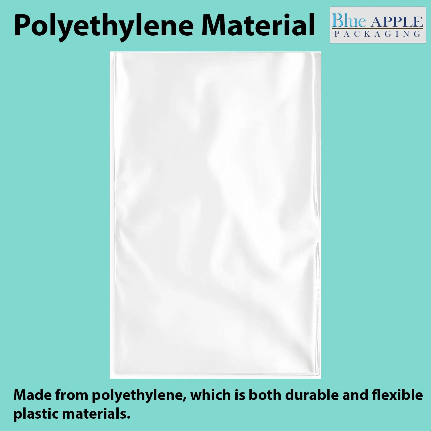 9X12 inches Clear Flat Poly Bags 4Mil Open Top (LDPE)
