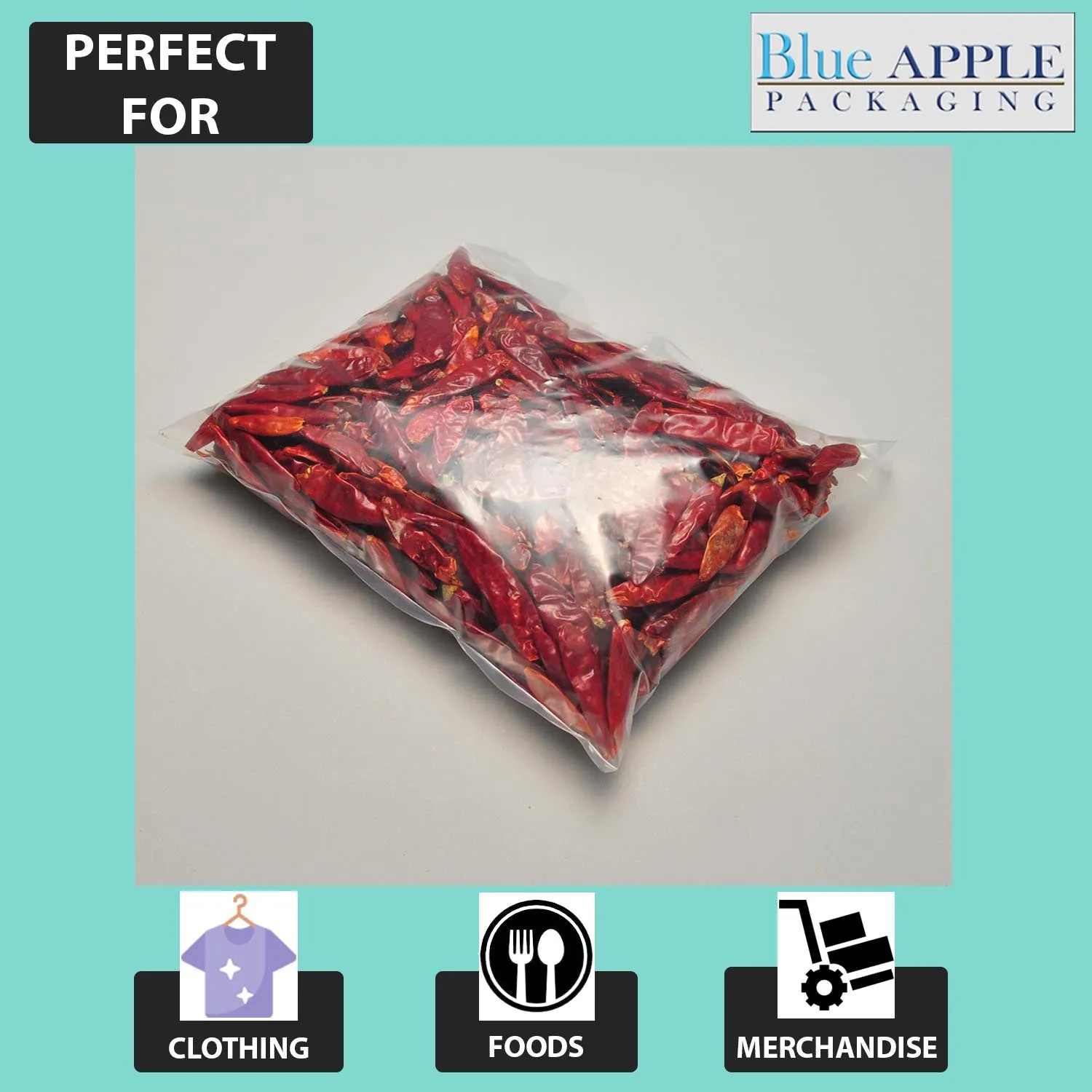 9X12 inches Clear Flat Poly Bags 4Mil Open Top (LDPE)