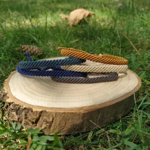 Adjustable Unisex Knitting Wristband, Boho & Hippie's Waxed Thread Bracelet, Braided Rope Bracelet