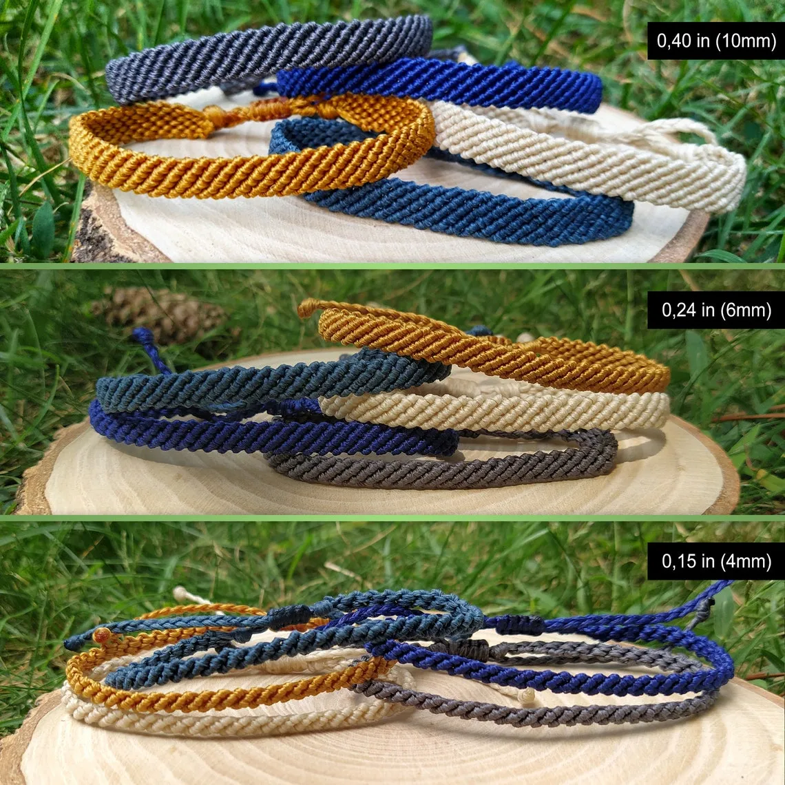 Adjustable Unisex Knitting Wristband, Boho & Hippie's Waxed Thread Bracelet, Braided Rope Bracelet