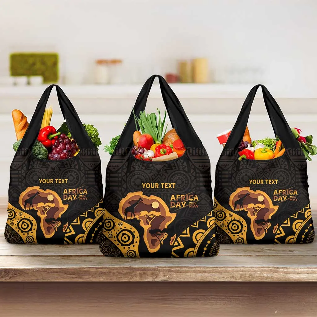 Africa Day Personalized Grocery Bag Ethnic Retro Style LT7