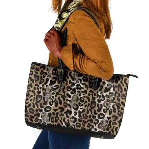 African Leopard Skin Pattern Leather Tote Bag LT15